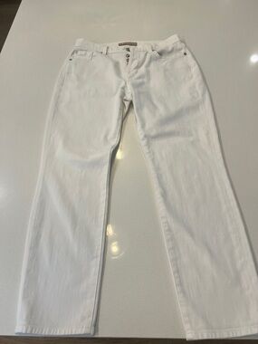 7 For All Mankind Josefina White Boyfriend Luxe Vintage Button-Fly Jeans